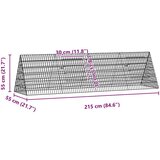  Kavez za piliće Srebrno 215 x 55 x 55 cm Cinkani čelik | shoptok.hr