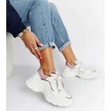 Gemre White and pink massive sneakers with rhinestones Euclid | Shoptok.si