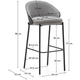 Kave Home Crna/siva barska stolica (visine sjedala 77 cm) Eamy – | shoptok.hr