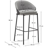 Kave Home Črno-siv barski stol (višina sedeža 77 cm) Eamy – | Shoptok.si