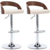 Furnova Barski stolčki 2 kosa krem umetno usnje in ukrivljen les, (21948984) | Shoptok.si