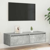TV ormarić s LED svjetlima siva boja betona 100X35,5x25 cm | Eponuda.com