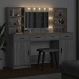  Set stola za oblačenje s LED s ladicama 3 pcs Siva Sonoma | Eponuda.com
