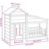  Kućica za pse boja kave 143 x 60,5 x 109 cm od masivne borovine | shoptok.hr