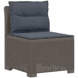  Dvosjedni vrtni sofa s jastucima u ratan izgledu PP Svjetlosiva | shoptok.hr