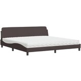 Krevet s madracem Dover tamnosmeđi 200x200 cm od tkanine | Eponuda.com