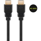 Goobay high speed hdmi (m/m) 2.0 4k 60hz 15m z ethernet pozlačen črn kabel | Shoptok.si