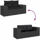  10-dijelni set vrtnih sofa s jastucima crni poliratana bagrem | shoptok.hr