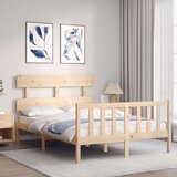 Okvir za krevet s uzglavljem 140x200 cm od masivnog drva | shoptok.hr