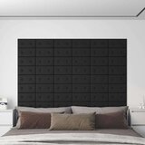  Zidne ploče od umjetne kože 12 kom crne 30 x 15 cm 0 54 m² | shoptok.hr