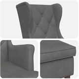  Fotelja s footstoolom 2 kom. Tamnosiva Baršun | shoptok.hr