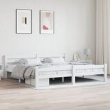 The Living Store Posteljni okvir bel iz trdne borovine 200x200 cm - Posteljni Okvir, (21527691) Cene