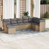  8-dijelni set vrtnih sofa od poliratana s jastucima bež Cijene