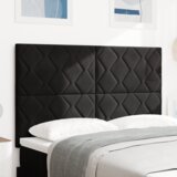 LED vzglavje z LED lučmi Geometrični Črna 144 cm Žamet, (5000043984) | Shoptok.si
