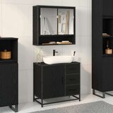 vidaXL set namještaja za kupaonicu 2 pcs crni hrast konstruirano drvo | shoptok.hr