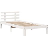 vidaXL Posteljni okvir z vzglavjem brez vzmetnice bel 90x200 cm, (21303451) | Shoptok.si