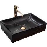 REA Bath Umivalnik Inga black marble mat countertop Cene