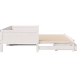 vidaXL Izvlečna dnevna postelja s predali bela 90x190 cm borovina, (21303561) | Shoptok.si