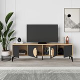 Marckeric Crna/u prirodnoj boji TV komoda u dekoru hrasta 180x51 cm Vae – | shoptok.hr