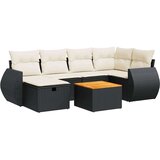 vidaXL 7-dijelni set vrtnih sofa od poliratana s jastucima crni | shoptok.hr