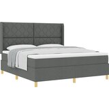 vidaXL Postelja s vzmetnico Temno siva 180x200 cm Tkanina, (22050304) | Shoptok.si