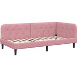  Kutni okvir kreveta Ružičasta 90 x 190 cm Baršun | shoptok.hr