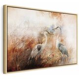  Slika - Herons on the Hunt (1 Part) Wide 120x80 U prirodnom drvenom okviru | shoptok.hr