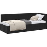 Kutni okvir kreveta s uzglavljem Crna 80 cm x 200 cm Baršun | shoptok.hr