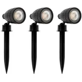 31028 - SET 3x LED RGBW spoljašnja lampa NEMA-C 1xGU10/5W/230V IP44 crna+daljinski upravljač