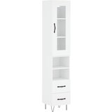 Maison Chic Visoka omara - Komoda - Predalnik bela 34,5x34x180 cm inženirski les, (21718657) Cene