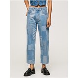 Pepe Jeans Dover Weave Blue Tight Straight Fit Jeans Weave - Women Cene