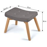 Sofotel Norse 2054 tapecirani tabure in opora za noge – temnosiva/svetla bukev | Shoptok.si
