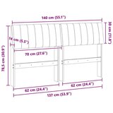 Tapecirani uzglavlje Tamno siva 140 cm Čvrsto borovo drvo | shoptok.hr