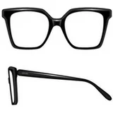 Slim Black Squared Eyeglasses ONE SIZE (52) Črna/Kristalna