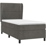 Box spring krevet s madracem tamnosivi 100x200 cm baršunasti | shoptok.hr
