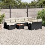  11-dijelni set vrtnih sofa od poliratana s jastucima crni | shoptok.hr