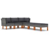 Maison Chic Seti vrtnega pohištva - Vrtna garnitura - Vrtni pohištvo set 6-delna z blazinami poli ratan siva, (21808800) | Shoptok.si