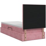  s madracem i skladištem Ružičasta 90 x 200 cm Baršun | shoptok.hr