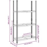 vidaXL 3-slojna polica za gume srebrna 110x40x200 cm čelik | shoptok.hr