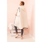 Kesi Włoski Women's quilted Plus Size vest with a hood, zip-up, light beige | shoptok.hr