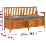  Klupa za pohranu s jastukom 148 cm od masivnog bagremovog drva | Eponuda.com