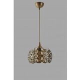 Opviq Vislica NEVRA, multicolor, metal/ staklo, promjer sjenila 26 cm, visina 65 cm , podesiva visina, E27 60 W, Nevra Büyük Tekli Sarı Bal Camlı | shoptok.hr