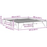  Krevetna konstrukcija Vosak smeđa 200 x 200 cm | shoptok.hr