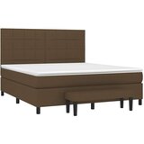  Box spring postelja z vzmetnico temno rjava 180x200 cm blago, (20999355) | Shoptok.si