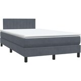 vidaXL Box Spring postelja z vzmetnico Temno siva 120x220 cm Velvet | Shoptok.si