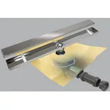 kanalica za tuš i terase sa rešetkom za keramiku i preinstaliranom dry 40 hidroizolacijom linear basic duo 80, 25x25 cm