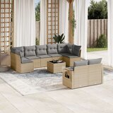 vidaXL 10-dijelni set vrtnih sofa s jastucima bež od poliratana | shoptok.hr