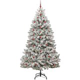 vidaXL Umestno božično drevo Zelena in Bela 240 cm PVC in kovina | Shoptok.si