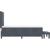 vidaXL Krevet na opruge s madracem i klupom tamnosivi 80x200 cm baršun | shoptok.hr