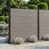  Set ograde 699 x 186 cm WPC i aluminij Siva | shoptok.hr